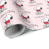 Snoopy | Little Sweetheart Baby Shower Wrapping Pa Cadeaupapier (Rol Hoek)