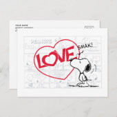 Snoopy "Love" Comic Strip Graphic Briefkaart (Voorkant / Achterkant)