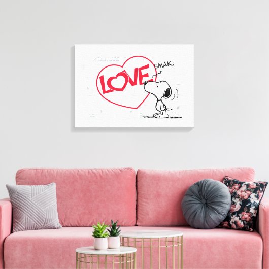 Snoopy "Love" Comic Strip Graphic Canvas Afdruk (Insitu (Woonkamer))