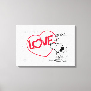 Snoopy "Love" Comic Strip Graphic Canvas Afdruk