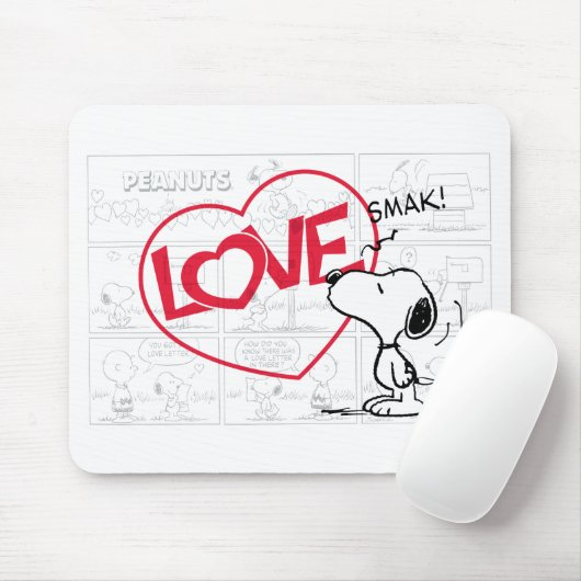 Snoopy "Love" Comic Strip Graphic Muismat (Met muis)