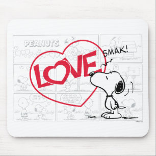 Snoopy "Love" Comic Strip Graphic Muismat