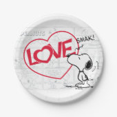 Snoopy "Love" Comic Strip Graphic Papieren Bordje (Voorkant)
