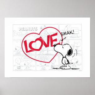 Snoopy "Love" Comic Strip Graphic Poster