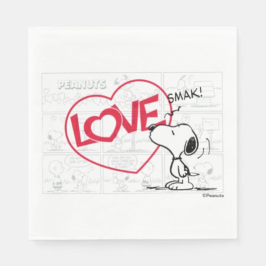 Snoopy "Love" Comic Strip Graphic Servet (Voorkant)