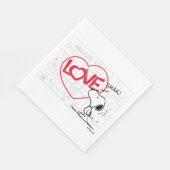 Snoopy "Love" Comic Strip Graphic Servet (Hoek)