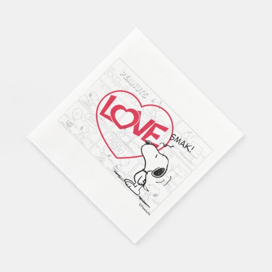 Snoopy "Love" Comic Strip Graphic Servet (Hoek)