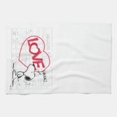 Snoopy "Love" Comic Strip Graphic Theedoek (Horizontaal)