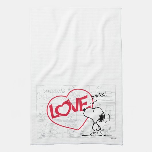 Snoopy "Love" Comic Strip Graphic Theedoek (Verticaal)