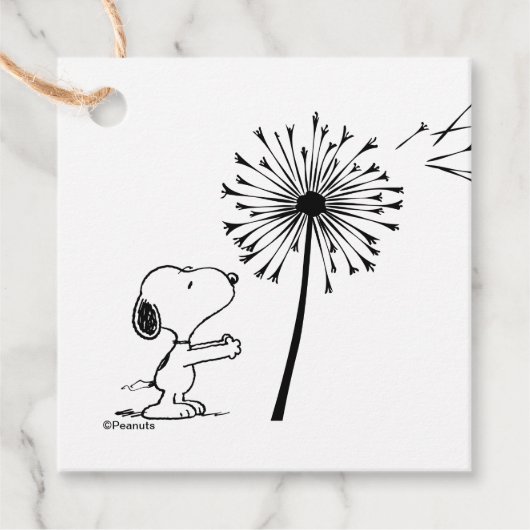 Snoopy met Dandelion Bedankjes Labels (Voorkant)