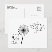Snoopy met Dandelion Briefkaart (Voorkant / Achterkant)