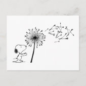 Snoopy met Dandelion Briefkaart (Voorkant)