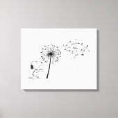 Snoopy met Dandelion Canvas Afdruk (Voorkant)