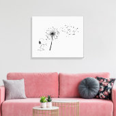 Snoopy met Dandelion Canvas Afdruk (Insitu (Woonkamer))