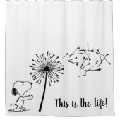 Snoopy met Dandelion Douchegordijn (Voorkant)