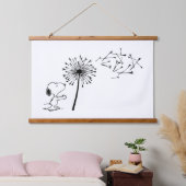 Snoopy met Dandelion Hangend Wandkleed (Slaapkamer)