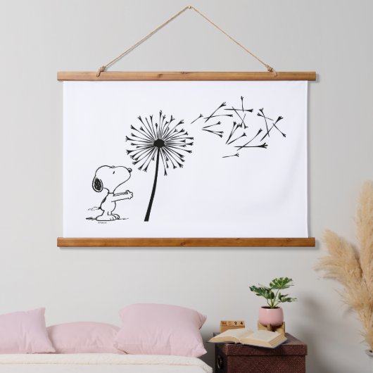 Snoopy met Dandelion Hangend Wandkleed (Slaapkamer)