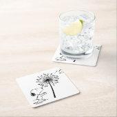 Snoopy met Dandelion Kartonnen Onderzetters (Insitu)