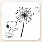 Snoopy met Dandelion Kartonnen Onderzetters (Voorkant)