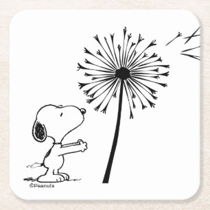 Snoopy met Dandelion Kartonnen Onderzetters