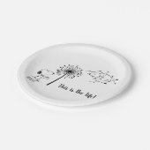 Snoopy met Dandelion Papieren Bordje (Gekanteld)