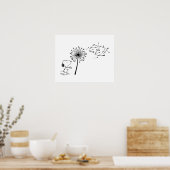 Snoopy met Dandelion Poster (Keuken)