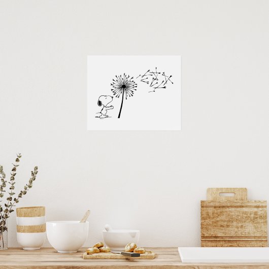 Snoopy met Dandelion Poster (Keuken)