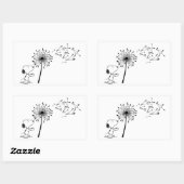 Snoopy met Dandelion Rechthoekige Sticker (Vel)