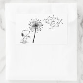 Snoopy met Dandelion Rechthoekige Sticker (Tas)