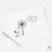 Snoopy met Dandelion Rechthoekige Sticker (Envelop)