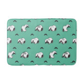 Snoopy Mustaches en Blauwgroen Patroon Badmat (Voorkant)