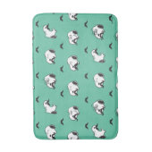 Snoopy Mustaches en Blauwgroen Patroon Badmat (Voorkant Verticaal)