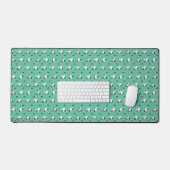 Snoopy Mustaches en Blauwgroen Patroon Bureaumat (Keyboard & Muis)