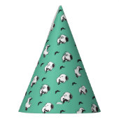Snoopy Mustaches en Blauwgroen Patroon Feesthoedjes (Links)