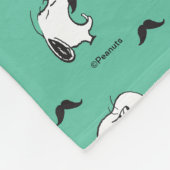 Snoopy Mustaches en Blauwgroen Patroon Fleece Deken (Hoek)