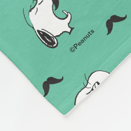 Snoopy Mustaches en Blauwgroen Patroon Fleece Deken (Hoek)
