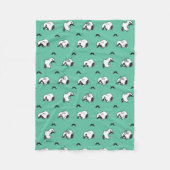 Snoopy Mustaches en Blauwgroen Patroon Fleece Deken (Voorkant)