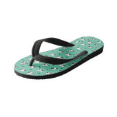 Snoopy Mustaches en Blauwgroen Patroon Kinder Teenslippers (Schuin)