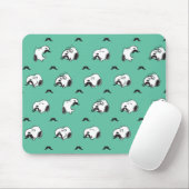 Snoopy Mustaches en Blauwgroen Patroon Muismat (Met muis)
