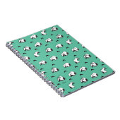 Snoopy Mustaches en Blauwgroen Patroon Notitieboek (Rechterzijde)