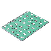 Snoopy Mustaches en Blauwgroen Patroon Notitieboek (Linkerzijde)