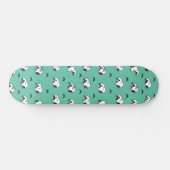 Snoopy Mustaches en Blauwgroen Patroon Persoonlijk Skateboard (Horizontaal)
