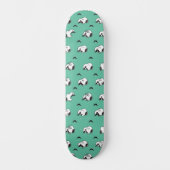 Snoopy Mustaches en Blauwgroen Patroon Persoonlijk Skateboard (Voorkant)