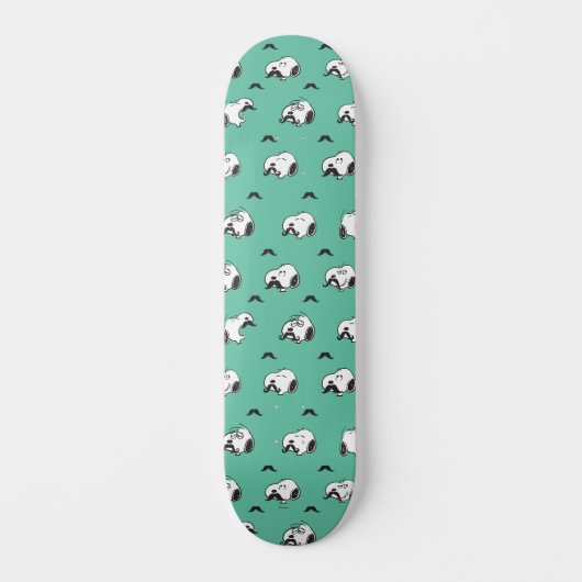 Snoopy Mustaches en Blauwgroen Patroon Persoonlijk Skateboard (Voorkant)