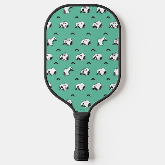 Snoopy Mustaches en Blauwgroen Patroon Pickleball Paddle (Achterkant)