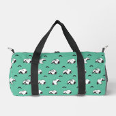 Snoopy Mustaches en Blauwgroen Patroon Plunjezak (Voorkant)