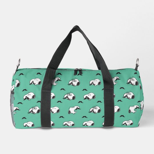 Snoopy Mustaches en Blauwgroen Patroon Plunjezak (Achterkant)