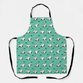 Snoopy Mustaches en Blauwgroen Patroon Schort (Voorkant)