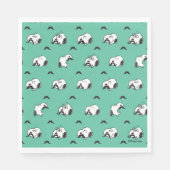 Snoopy Mustaches en Blauwgroen Patroon Servet (Voorkant)