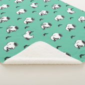 Snoopy Mustaches en Blauwgroen Patroon Sherpa Deken (3/4)